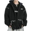画像3: Irregular Pearl Hooded Sweater Loose Cardigan Jacket　イレギュラーパール付きフーディスウェットジャケット (3)