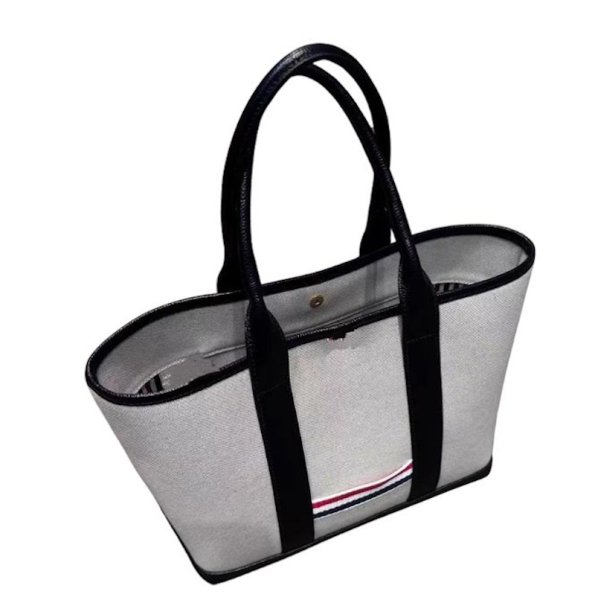 画像2: tricolor point tagTote Shoulder Canvas Bag　トリコロールポイントタグ付きトートショルダーキャンバスバッグ (2)