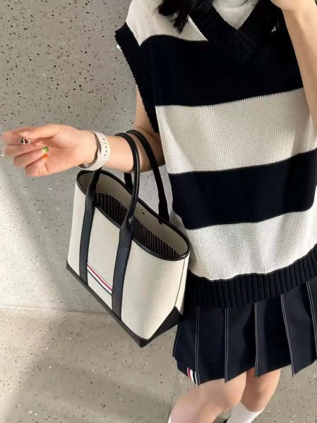 画像5: tricolor point tagTote Shoulder Canvas Bag　トリコロールポイントタグ付きトートショルダーキャンバスバッグ (5)