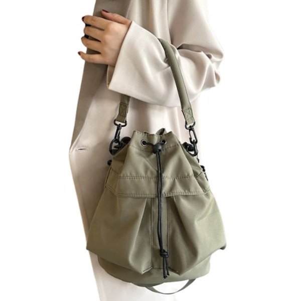 画像12: Portable Nylon Lightweight Tote Shoulder Crossbody Bag　ナイロン軽量トートショルダークロスボディーバッグ (12)
