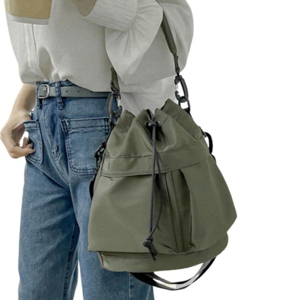 画像11: Portable Nylon Lightweight Tote Shoulder Crossbody Bag　ナイロン軽量トートショルダークロスボディーバッグ (11)
