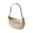 画像3: Leather shoulder tote underarm bag with half-moon bow ribbon　半月弓型リボン付きレザーショルダートートアンダーアームバッグ (3)