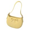 画像4: Leather shoulder tote underarm bag with half-moon bow ribbon　半月弓型リボン付きレザーショルダートートアンダーアームバッグ (4)