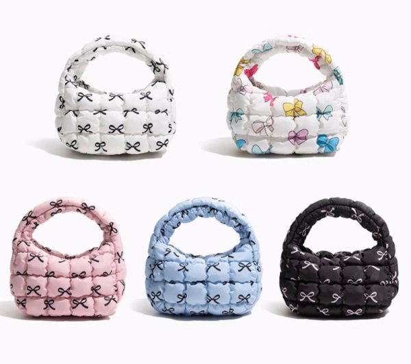 画像4: Down Croissant Half Moon Underarm Tote Shoulder Bag　ダウンキルティングクロワッサン半月アンダーアームトートショルダバッグ (4)