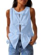 画像3: Sleeveless ribbon-tied blouse vest　スノースリーブリボン結びブラウスベスト (3)