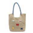 画像1: Basket tote shoulder bag with ribbon　リボン付きかご籠トートショルダーバッグトートショルダバッグ (1)