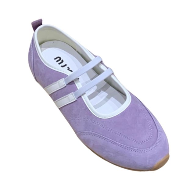 画像5: Flat Leather Red Dexter Shoes Ballet Style Mary Jane Shoes sneakers　フラットレザーライン入りバレーシューズスニーカースリッポン (5)