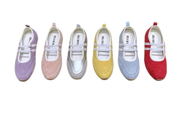 画像7: Flat Leather Red Dexter Shoes Ballet Style Mary Jane Shoes sneakers　フラットレザーライン入りバレーシューズスニーカースリッポン (7)