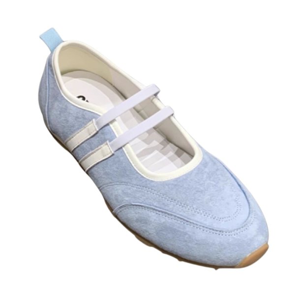 画像4: Flat Leather Red Dexter Shoes Ballet Style Mary Jane Shoes sneakers　フラットレザーライン入りバレーシューズスニーカースリッポン (4)