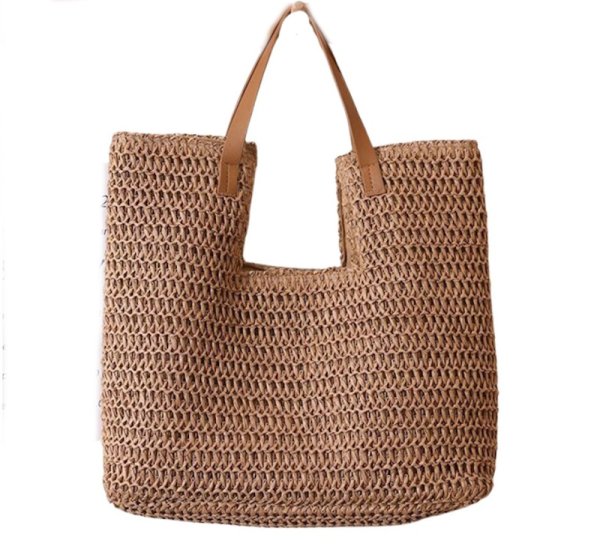 画像2: Single shoulder straw basket bag　ベーシックラージキャパシティーかご籠トート ショルダーバッグ (2)