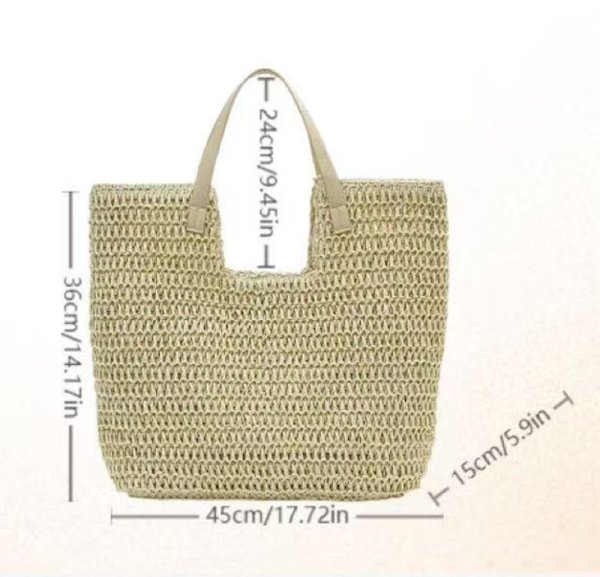 画像6: Single shoulder straw basket bag　ベーシックラージキャパシティーかご籠トート ショルダーバッグ (6)