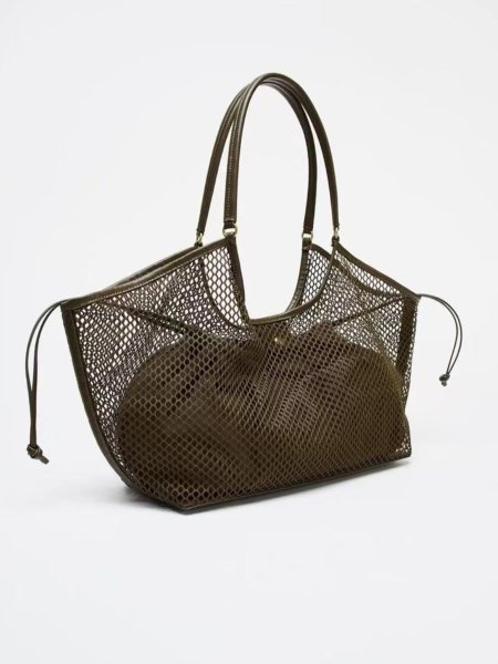 画像5: Large capacity mesh tote shoulder beach bag　ラージキャパシティーメッシュトート ショルダービーチショッピングバッグ (5)