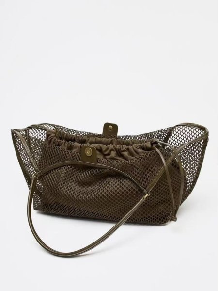 画像6: Large capacity mesh tote shoulder beach bag　ラージキャパシティーメッシュトート ショルダービーチショッピングバッグ (6)