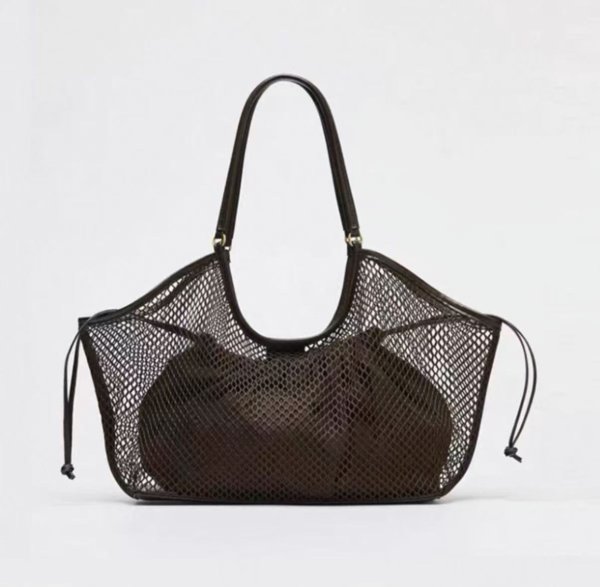 画像12: Large capacity mesh tote shoulder beach bag　ラージキャパシティーメッシュトート ショルダービーチショッピングバッグ (12)