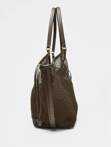 画像13: Large capacity mesh tote shoulder beach bag　ラージキャパシティーメッシュトート ショルダービーチショッピングバッグ (13)