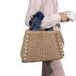 画像9: Square pearl gathered handle straw tote basket bag　スクエアパール付きギャザーハンドルストローかご籠トートバッグ (9)