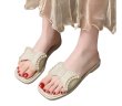 画像4: Leather Soft Sole Flat Ribbon Pearl Sandal Slippers　ソフトソールレザーフラットリボンパールサンダルスリッパ (4)