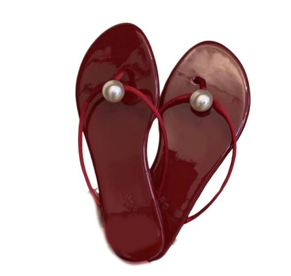 画像6: Leather Big pearl thong flat sandals  Slippers　ビッグパールトングフラットレザーサンダルスリッパ (6)