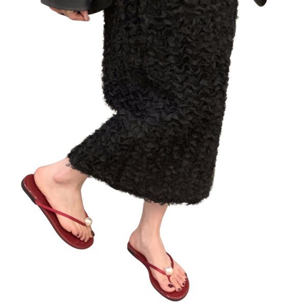 画像8: Leather Big pearl thong flat sandals  Slippers　ビッグパールトングフラットレザーサンダルスリッパ (8)