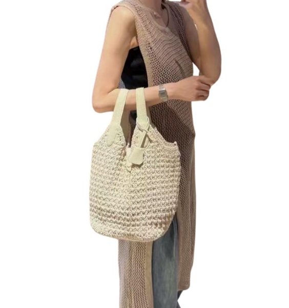 画像6: Waxed rope bucket tote shoulder bag　ワックスロープ編みバケットトートショルダー籠バッグ (6)