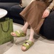 画像10: Pearl belt buckle leather platform sandals Slippers 　パールベルトバックルレザー厚底サンダルスリッパ (10)
