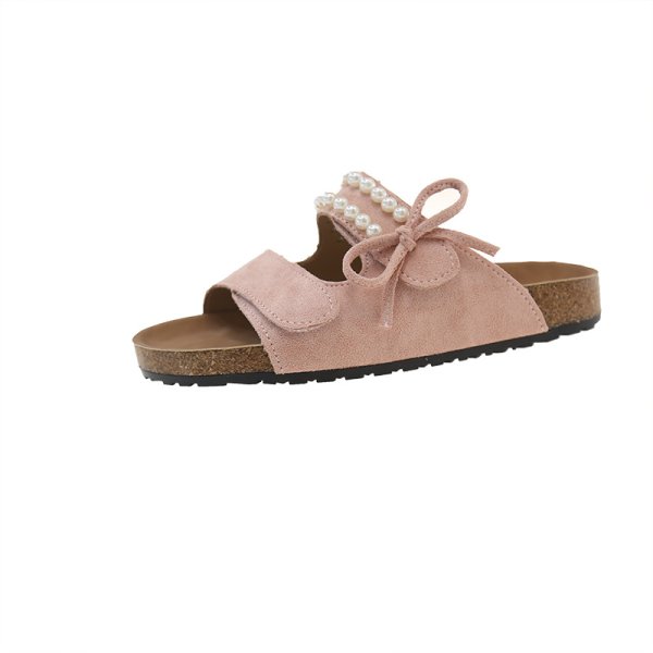 画像2: Pearl belt buckle leather platform sandals Slippers 　パールベルトバックルレザー厚底サンダルスリッパ (2)