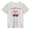 画像3: cherry ribbon print T-shirt　ユニセックスチェリーリボンプリントラウンドネック半袖Tシャツ (3)