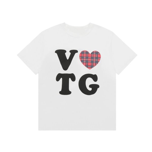 画像2: Heart Check Patch Print T-shirt　ハートチェックパッチプリントラウンドネック半袖Tシャツ (2)