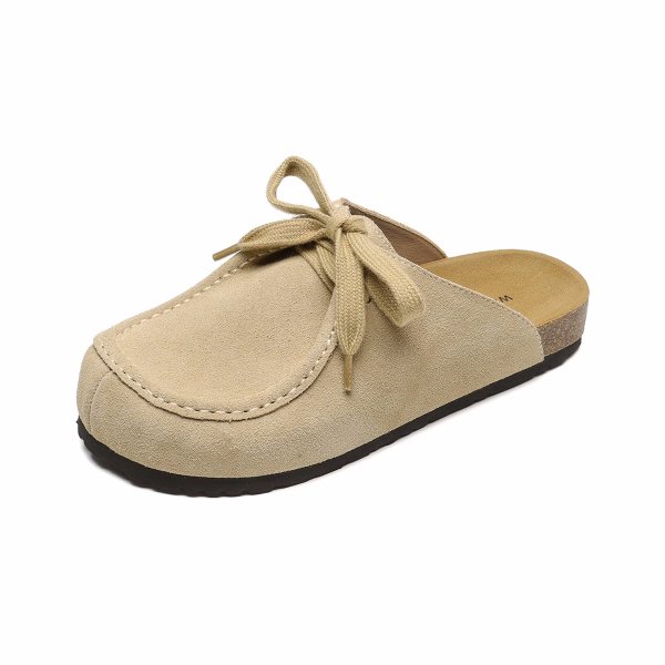 画像3: Leather lace-up half slip-on sandal slippers pumps mules 　レザーレースアップハーフスリッポン パンプスミュール (3)