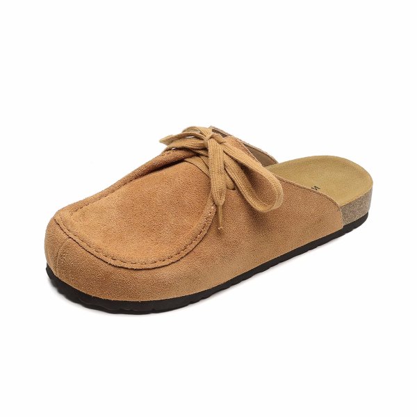 画像2: Leather lace-up half slip-on sandal slippers pumps mules 　レザーレースアップハーフスリッポン パンプスミュール (2)