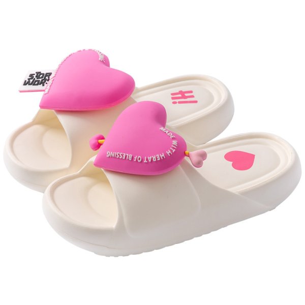 画像1: Women's  Love Letter Heart Platform Sandals Slippers　ユニセックスラブレターハート厚底プラットフォームサンダルスリッパ (1)