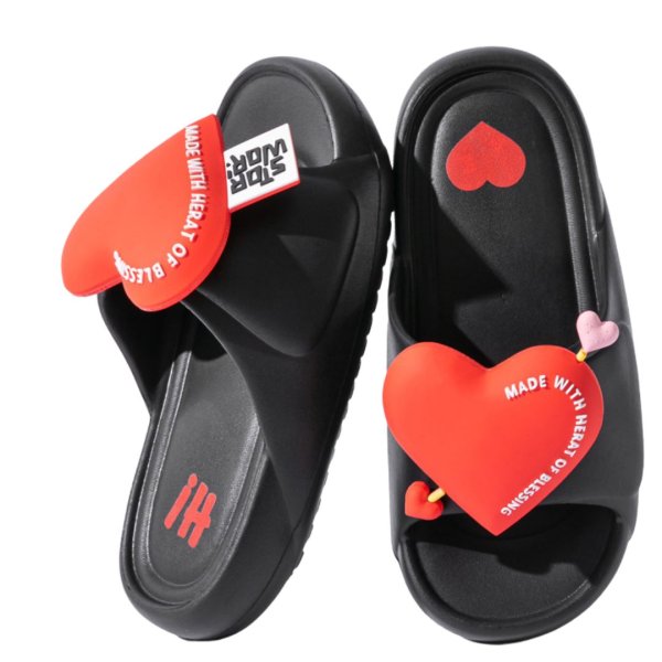 画像4: Women's  Love Letter Heart Platform Sandals Slippers　ユニセックスラブレターハート厚底プラットフォームサンダルスリッパ (4)
