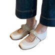 画像4: Leather flat ballet Mary Jane shoes with little flowers Sneakers Shoes 　リトルフラワー付きレザーフラットバレーシューズスニーカースリッポン (4)