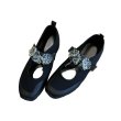 画像9: Leather flat ballet Mary Jane shoes with little flowers Sneakers Shoes 　リトルフラワー付きレザーフラットバレーシューズスニーカースリッポン (9)
