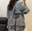 画像7: Gingham Check Frill Tote Shoulder Bag　　ギンガムチェックフリルトートショルダーエコショッピングバッグ (7)