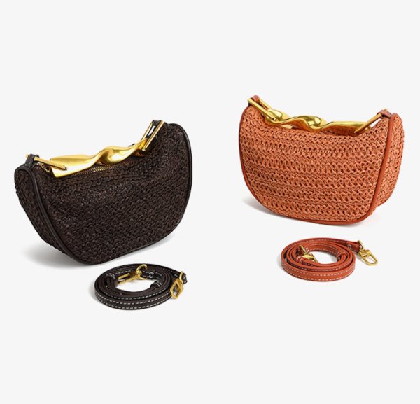 画像9: Metal handle tote shoulder  basket bag　メタルハンドルかご籠トートショルダーバッグ (9)