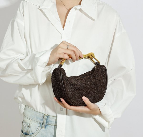 画像15: Metal handle tote shoulder  basket bag　メタルハンドルかご籠トートショルダーバッグ (15)