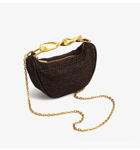 画像5: Metal handle tote shoulder  basket bag　メタルハンドルかご籠トートショルダーバッグ (5)