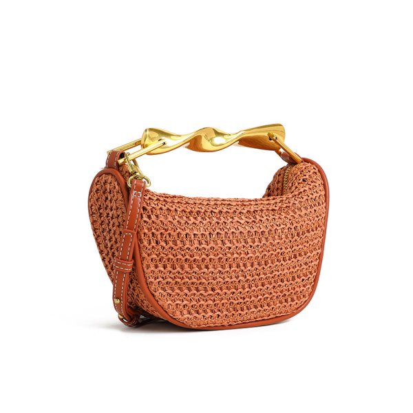 画像2: Metal handle tote shoulder  basket bag　メタルハンドルかご籠トートショルダーバッグ (2)