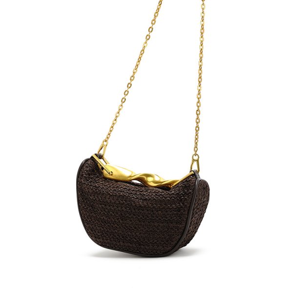 画像4: Metal handle tote shoulder  basket bag　メタルハンドルかご籠トートショルダーバッグ (4)