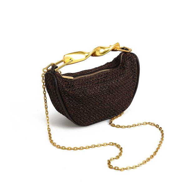 画像3: Metal handle tote shoulder  basket bag　メタルハンドルかご籠トートショルダーバッグ (3)