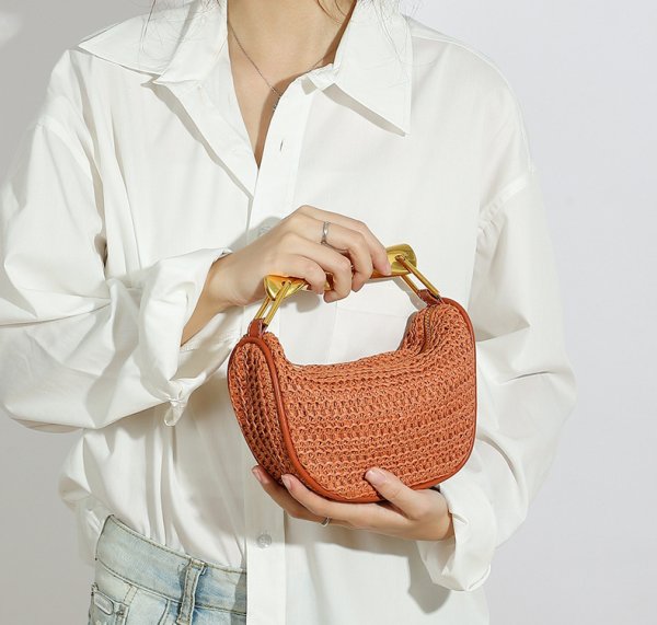 画像16: Metal handle tote shoulder  basket bag　メタルハンドルかご籠トートショルダーバッグ (16)