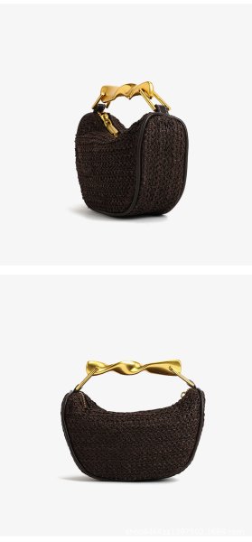 画像7: Metal handle tote shoulder  basket bag　メタルハンドルかご籠トートショルダーバッグ (7)