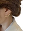 画像1: Gold bean ball front and back pierced earrings 　 フロント＆バックゴールドビーンボールピアス  イアリング (1)