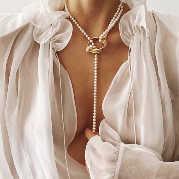 画像7: Pearl & Coin Retro Clavicle Necklace　 パール＆コインレトロクラヴィクルネックレス (7)