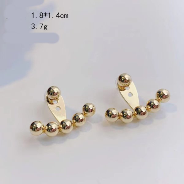 画像7: Gold bean ball front and back pierced earrings 　 フロント＆バックゴールドビーンボールピアス  イアリング (7)