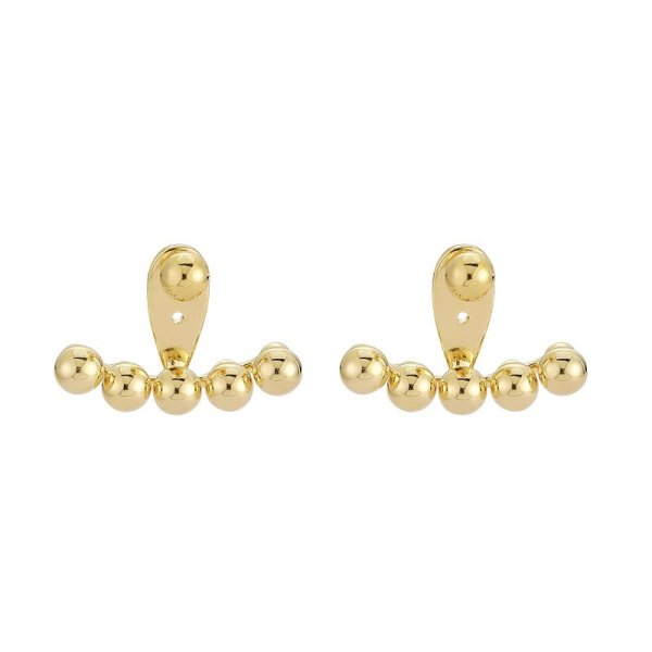 画像5: Gold bean ball front and back pierced earrings 　 フロント＆バックゴールドビーンボールピアス  イアリング (5)
