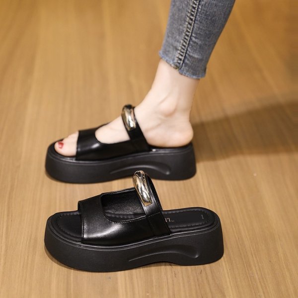 画像3: Thick sole one line lightweight metallic point sandals slippers  厚底プラットフォームワンライン軽量メタリックポイントサンダルスリッパ (3)