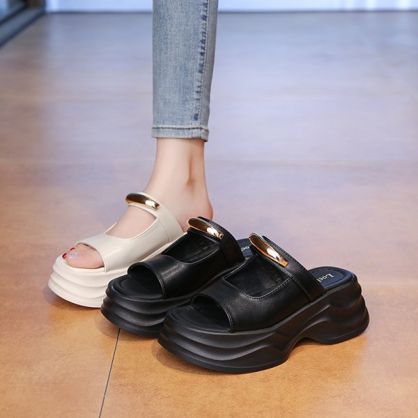 画像4: Thick sole one line lightweight metallic point sandals slippers  厚底プラットフォームワンライン軽量メタリックポイントサンダルスリッパ (4)