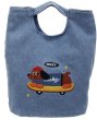 画像1: Dachshund embroidered denim tote bag   ダックスフンド刺繍デニムトートショルダーバッグ (1)